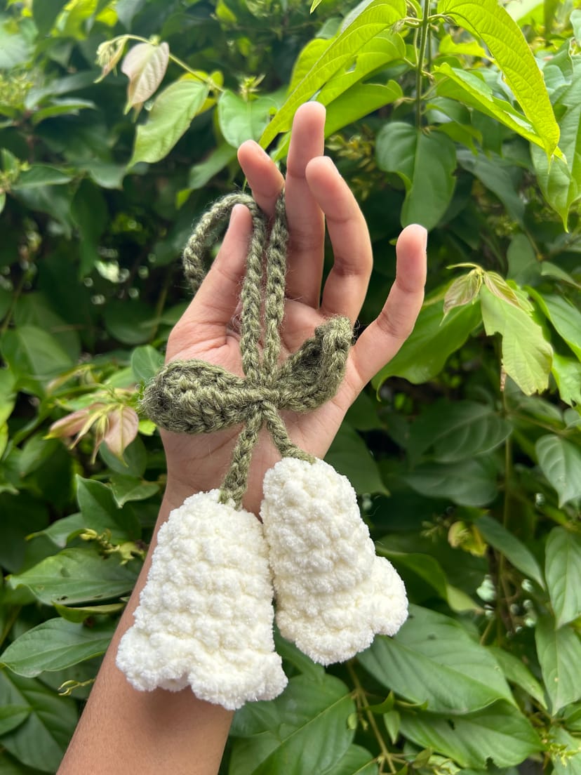Crochet, handmade, lily of the valley charm